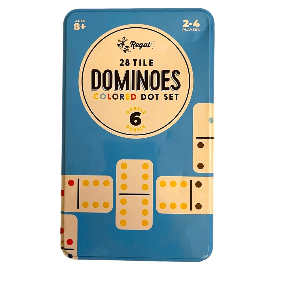 Regal 28 Tile Dominoes Colored Dot Set